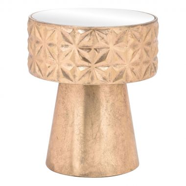 Zuo Modern Aztec Side Table in Gold