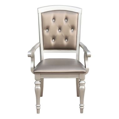Homelegance Orsina Arm Chair in Silver - Set of 2