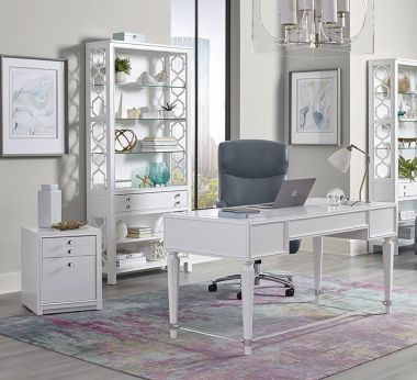 Parker House Ardent 3pc Home Office Set in Paris White