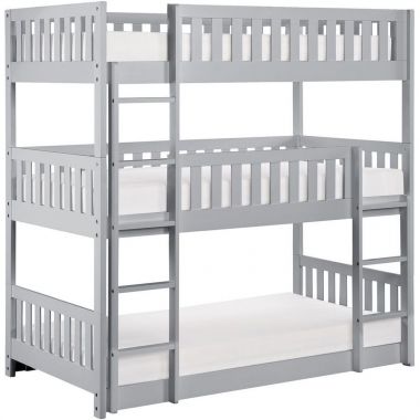 Homelegance Orion Triple Bunk Bed in Gray