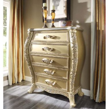 ACME Cabriole Chest, Gold Finish