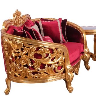 European Furniture Bellagio II Loveseat in Red Burgundy Fabric