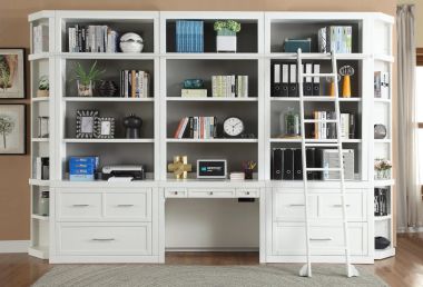 Parker House Catalina 9pc Workspace Library Wall in White