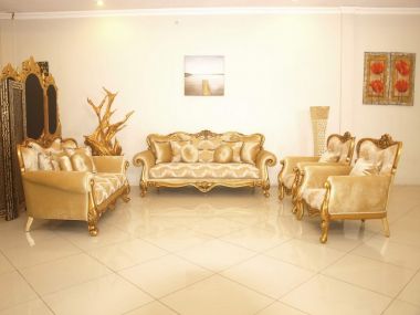 European Furniture Cleopatra 3pc Livingroom Set in Golden Fruitwood