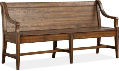 Magnussen Bay Creek Bench with Back in Toasted Nutmeg