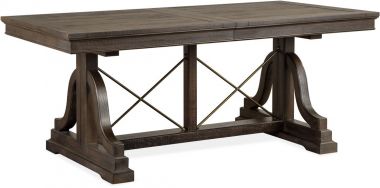 Magnussen Westley Falls Trestle Dining Table in Graphite Finish