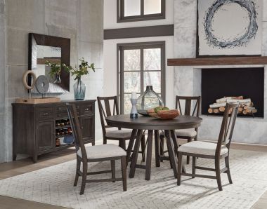 Magnussen Westley Falls 5pc Round Dining Table Set in Graphite Finish
