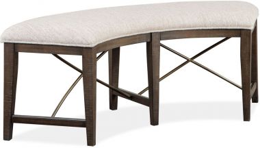 Magnussen Westley Falls Curved Bench with Upholstered Seat in Graphite Finish
