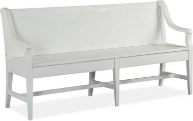 Magnussen Heron Cove Bench with Back in Chalk White Finish