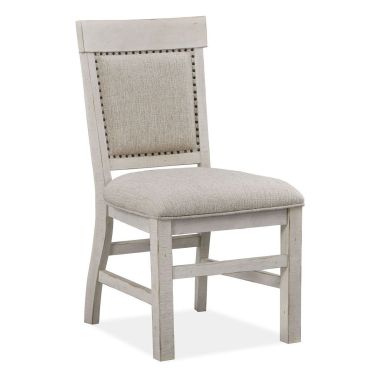 Magnussen Bronwyn Dining Side Chair with Upholstered Seat & Back in Alabaster Finish - Set of 2