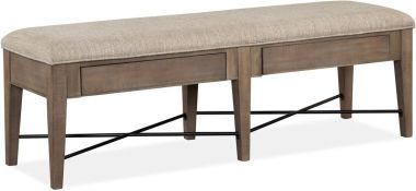 Magnussen Paxton Place Bench with Upholstered Seat in Dovetail Grey Finish