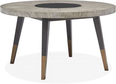 Magnussen Ryker Round Dining Table in Nocturn Black, Coventry Grey