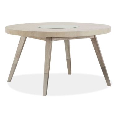 Magnussen Lenox Round Dining Table in Warm Silver, Acadia White