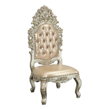 ACME Sorina Side Chair in PU / Antique Gold Finish - DN01209