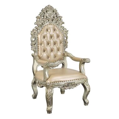 ACME Sorina Arm Chair in PU / Antique Gold Finish - DN01210