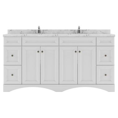 Virtu USA Talisa 72" Double Bath Vanity in White with Quartz Top and Round Sinks #ED-25072-CMRO-WH-NM