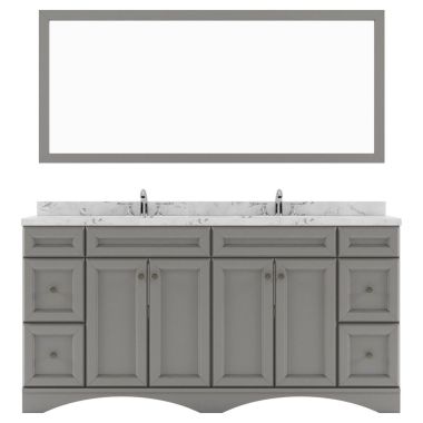 Virtu USA Talisa 72" Double Bath Vanity in Gray with Quartz Top and Square Sinks #ED-25072-CMSQ-GR-001