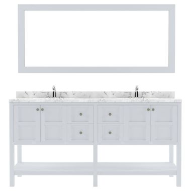 Virtu USA Winterfell 72" Double Bath Vanity in White with Quartz Top and Sinks #ED-30072-CMSQ-WH