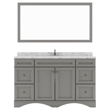 Virtu USA Talisa 60" Single Bath Vanity in Gray with Quartz Top and Round Sink #ES-25060-CMRO-GR-001
