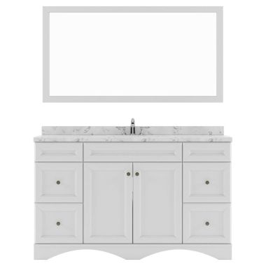 Virtu USA Talisa 60" Single Bath Vanity in White with Quartz Top and Round Sink #ES-25060-CMRO-WH-002