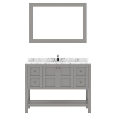 Virtu USA Winterfell 48" Single Bath Vanity in Gray with Quartz Top and Round Sink #ES-30048-CMRO-GR-002