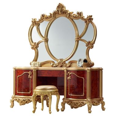 Homey Design HD-961 Vanity Dresser with Mirror