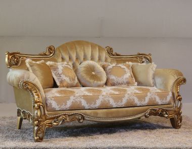European Furniture Alexsandra Sofa in Golden Fruitwood