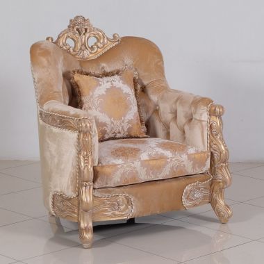 European Furniture Imperial Palace Chair in Dark Champagne