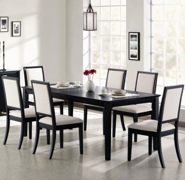 Coaster Lexton 5pc Dining Table Set in Distressed Black Finish