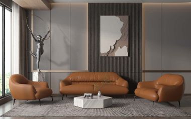 ACME Leonia 3pc Livingroom Set in Cognac Leather