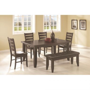 Coaster Page 6pc Dining Table Set in Cappuccino Finish