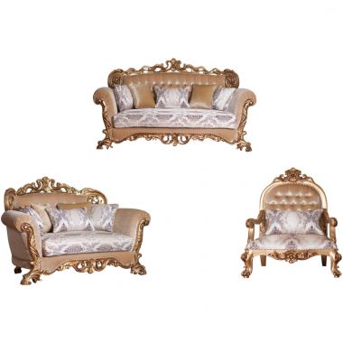 European Furniture Venezia 3pc Livingroom Set in Antique Bronze