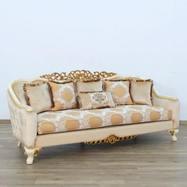 European Furniture Angelica Sofa in Brown Fabric