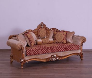European Furniture Raffaello III Sofa in Antique Brown Finish
