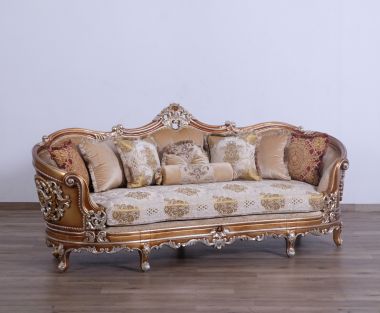 European Furniture Saint Germain Sofa in Gold Fabric