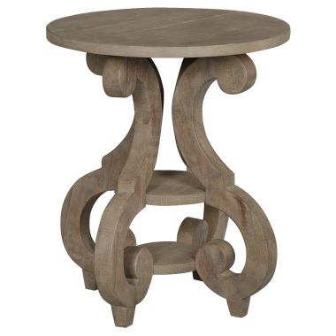 Magnussen Tinley Park Round Accent End Table in Dove Tail Grey