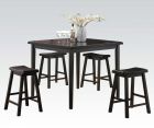 ACME Gaucho 5Pc Counter Height Set in Black - AC-07288