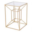 Zuo Modern Canyon Side Table in Clear & Gold
