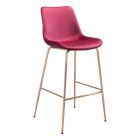 Zuo Modern Tony Bar Chair in Red & Gold