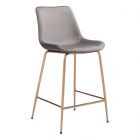 Zuo Modern Tony Counter Chair in Gray & Gold