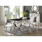 Coaster Antoine 7pc Rectangular Dining Table Set in Chrome and Black