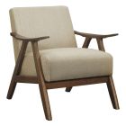 Homelegance Damala Accent Chair in Light Brown Fabric