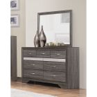 Homelegance Luster Dresser with Mirror in Gray and Silver Glitter