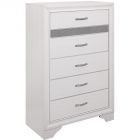 Homelegance Luster Chest in White and Silver Glitter