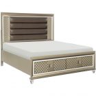 Homelegance Loudon Queen Platform Bed with LED Lighting in Champagne Metallic