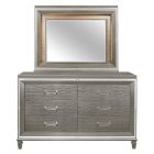 Homelegance Tamsin Dresser with Mirror in Silver-Gray Metallic