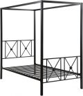 Homelegance Rapa Twin Canopy Metal Bed, Square Post in Black