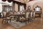 Homey Design HD-1803 11pc Dining Table Set in Burl / Metallic Antique Gold