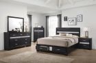 Coaster Miranda 4pc California King 2-Drawer Storage Bedroom Set in Black
