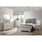 Coaster Salford 4pc Eastern King Panel Bedroom Set in Metallic Sterling and Charcoal Grey